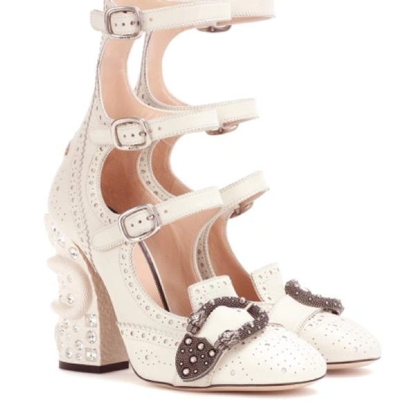 Gucci Pumps iconic booties leather heels western unique shoes buckle detail - Picture 9 of 16